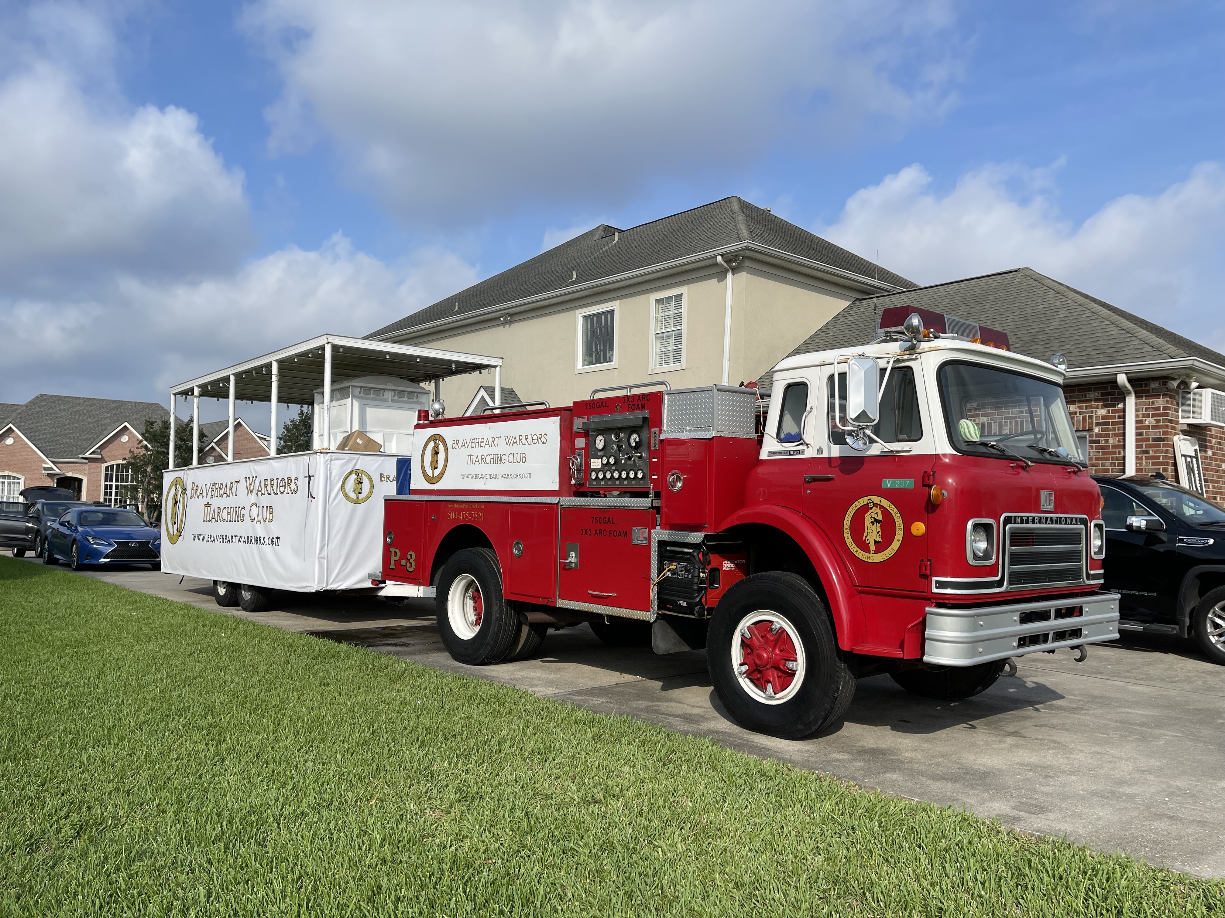 firetruck and float